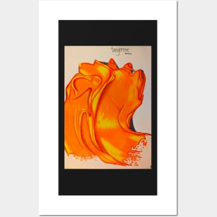 Tangerine Paint Blob Posters and Art